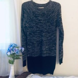 Navy colorblock sweater dress/tunic